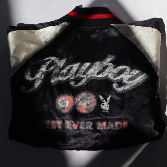 PLAYBOY Vintage Bomber Zip Up Unisex Jacket - Picture 1 of 6